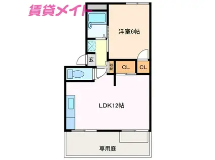 サニーパレス21B(1LDK/1階)の間取り写真