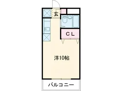 ロランジュB(ワンルーム/2階)の間取り写真