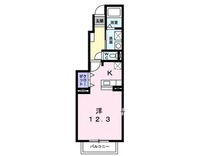 サニーヴィラ(ワンルーム/1階)の間取り写真