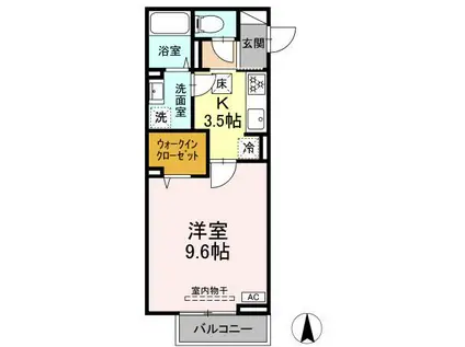 ネオ・アコール(1K/1階)の間取り写真