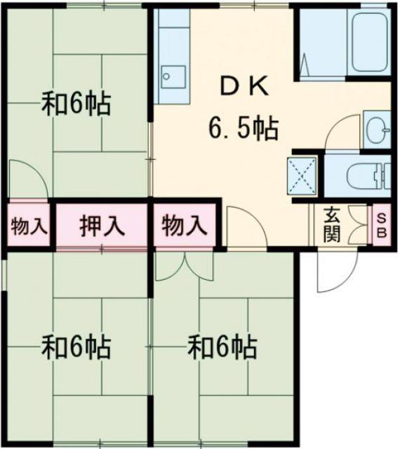 ハイツ相沢(3DK/2階)の間取り写真