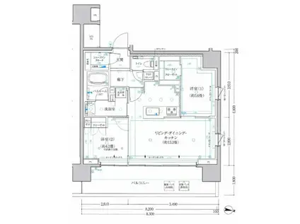 クリオ横浜ザ・グラン(2LDK/3階)の間取り写真