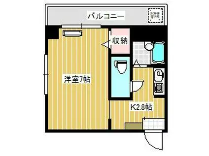 エミビル(1K/3階)の間取り写真