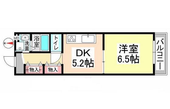 COCO新屋敷(1DK/1階)の間取り写真