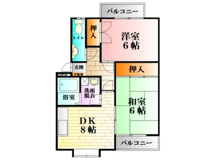 MICHIROOM可部南(2DK/3階)の間取り写真