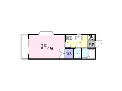 ジュネス一色(1K/2階)の間取り写真