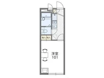 レオパレスメルベーユ湘南B(1K/2階)の間取り写真