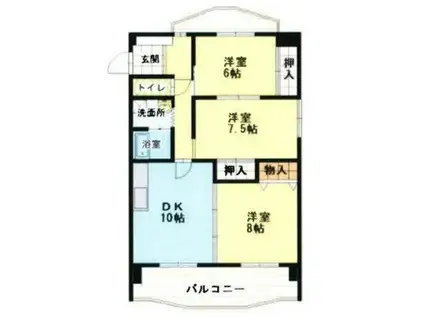 シャトレ・アン(3DK/2階)の間取り写真