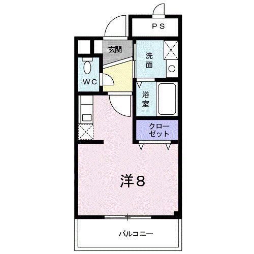プレパルク(ワンルーム/2階)の間取り写真