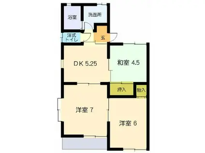 ヴィラ石原G(3K/2階)の間取り写真