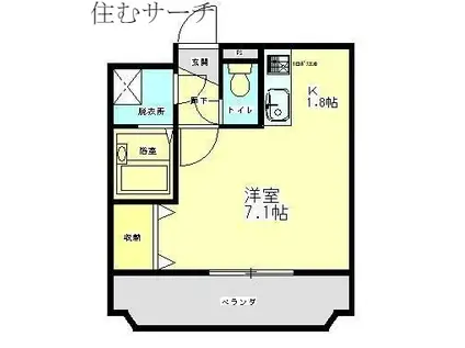 ユーミーマンション加藤A棟(1K/2階)の間取り写真