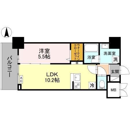 ストーリア茨木(1LDK/3階)の間取り写真