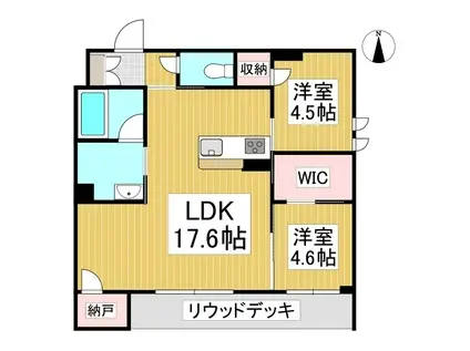 カルムメゾン(2LDK/1階)の間取り写真