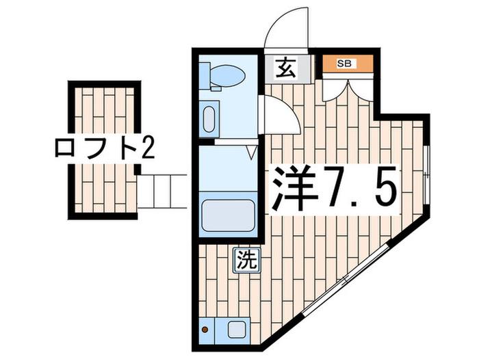 メゾンマルクパ-ジュ富岡西(ワンルーム/2階)の間取り写真