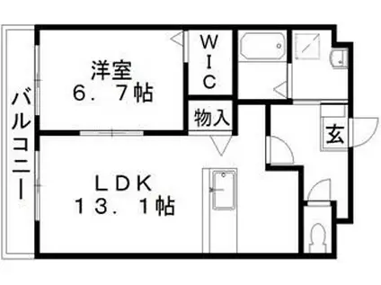 アベニュー上島II(1LDK/1階)の間取り写真