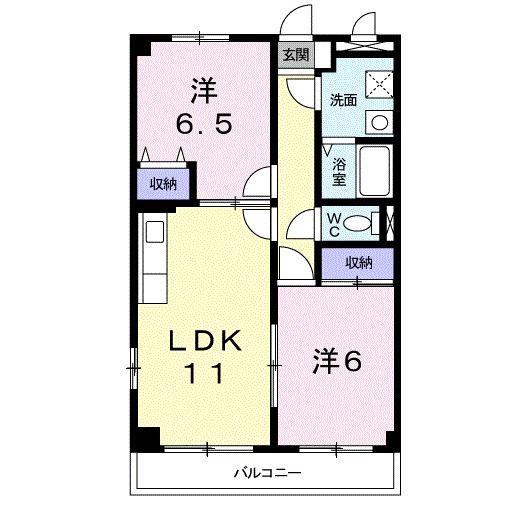 アンソレイエ(2LDK/3階)の間取り写真