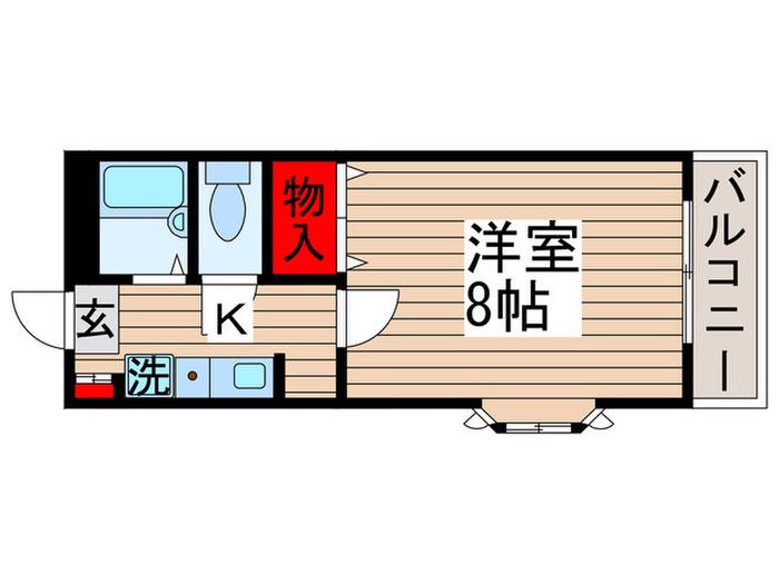 バンボハイツ3号館(1K/1階)の間取り写真