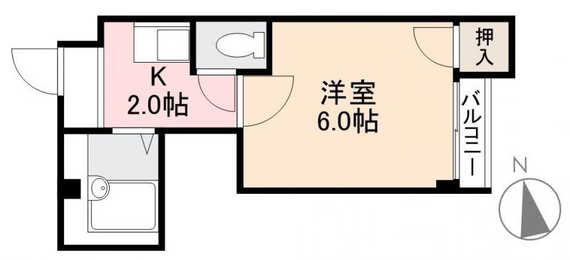 シャンボール瀬戸I(1K/1階)の間取り写真