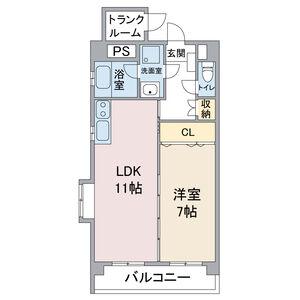 アピエ黄金(1LDK/5階)の間取り写真