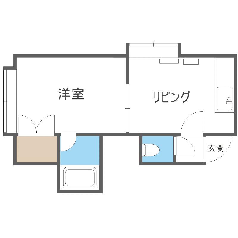 第22森宅建マンション(1DK/2階)の間取り写真