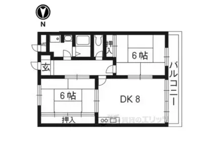 ベルミー大野(2LDK/2階)の間取り写真