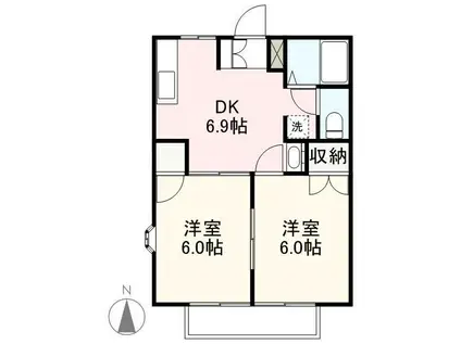シャルムM(2DK/2階)の間取り写真