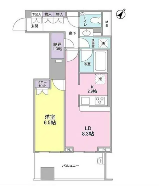 クロスエアタワー 21階階 間取り
