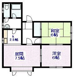 クレスト5.8A/B(2LDK/1階)の間取り写真
