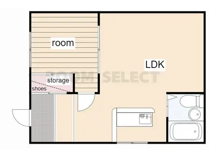 FLAT(1LDK/1階)の間取り写真