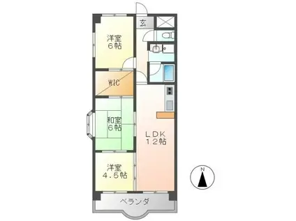 ソレイユ笠松(3LDK/2階)の間取り写真