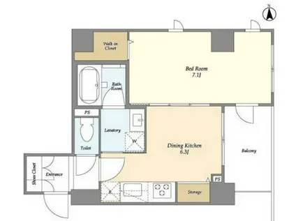 グランカーサ王子III(1DK/3階)の間取り写真