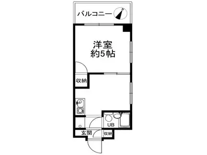 ツインアベニュー(1DK/4階)の間取り写真