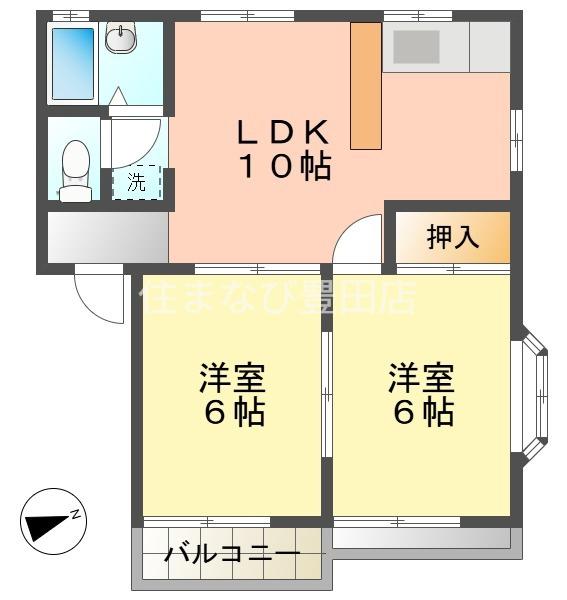 シャーウッドMI(2LDK/2階)の間取り写真