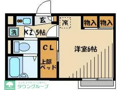 レオパレスタウンコートII(1K/2階)の間取り写真