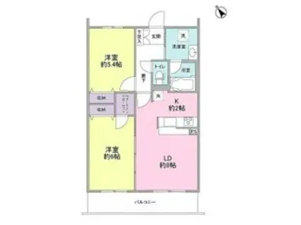 サン・リヴァージュ岸和田(2LDK/3階)の間取り写真