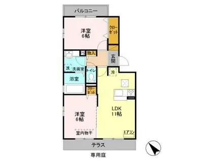 ALBAGRANDE(2LDK/1階)の間取り写真