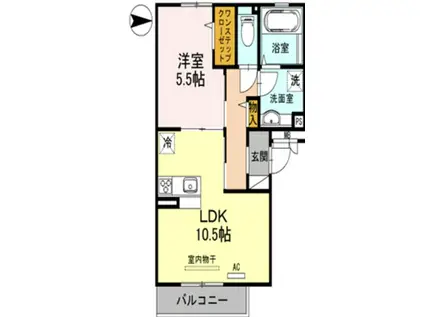 カーサ ポポラーレ(1LDK/1階)の間取り写真