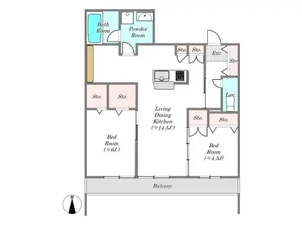 ELTERNHAUS(2LDK/2階)の間取り写真