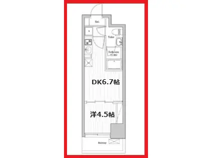 アーバンパーク日暮里(1DK/4階)の間取り写真