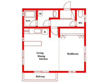 ハイムデュオ(1LDK/2階)の間取り写真