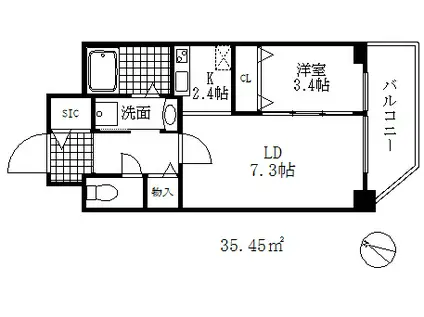 セレニテ神戸元町(1LDK/5階)の間取り写真