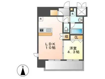 スプランディッド大須門前町(1LDK/10階)の間取り写真