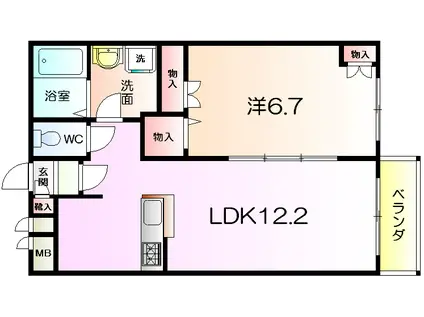 アンジェリーク(1LDK/3階)の間取り写真