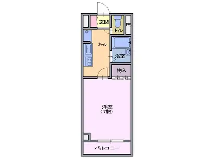 中御所グランバレーB館(2K/2階)の間取り写真