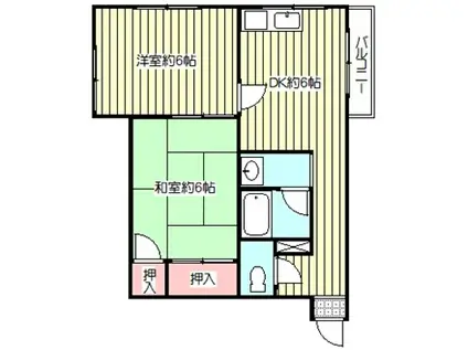 パークハイツ西川口青木町(2DK/1階)の間取り写真