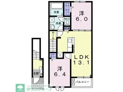K&K II(2LDK/2階)の間取り写真