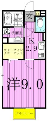 ラ・グラシューズ(1K/1階)の間取り写真