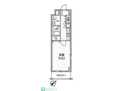 市川妙典レジデンス(1K/1階)の間取り写真