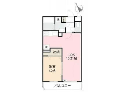クローリスYUME(1LDK/2階)の間取り写真