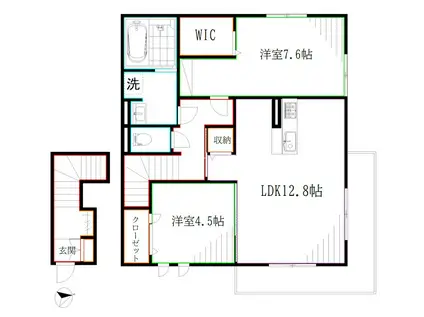 ソラーナ国分寺II(2LDK/2階)の間取り写真